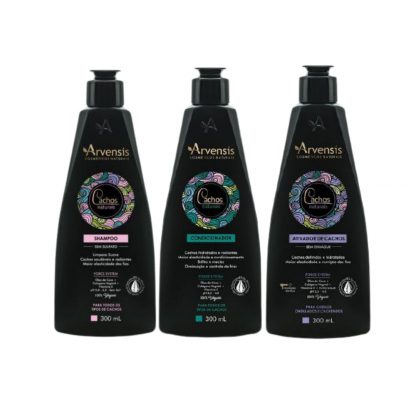 Shampoo para todos os cachos, Condicionador e Ativador( creme) para onduladas e cacaheadas