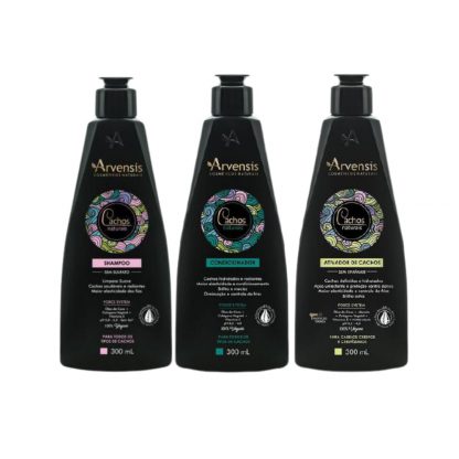 Shampoo para todos os cachos, Condicionador e Ativador (Creme) para crespas e crespíssimas